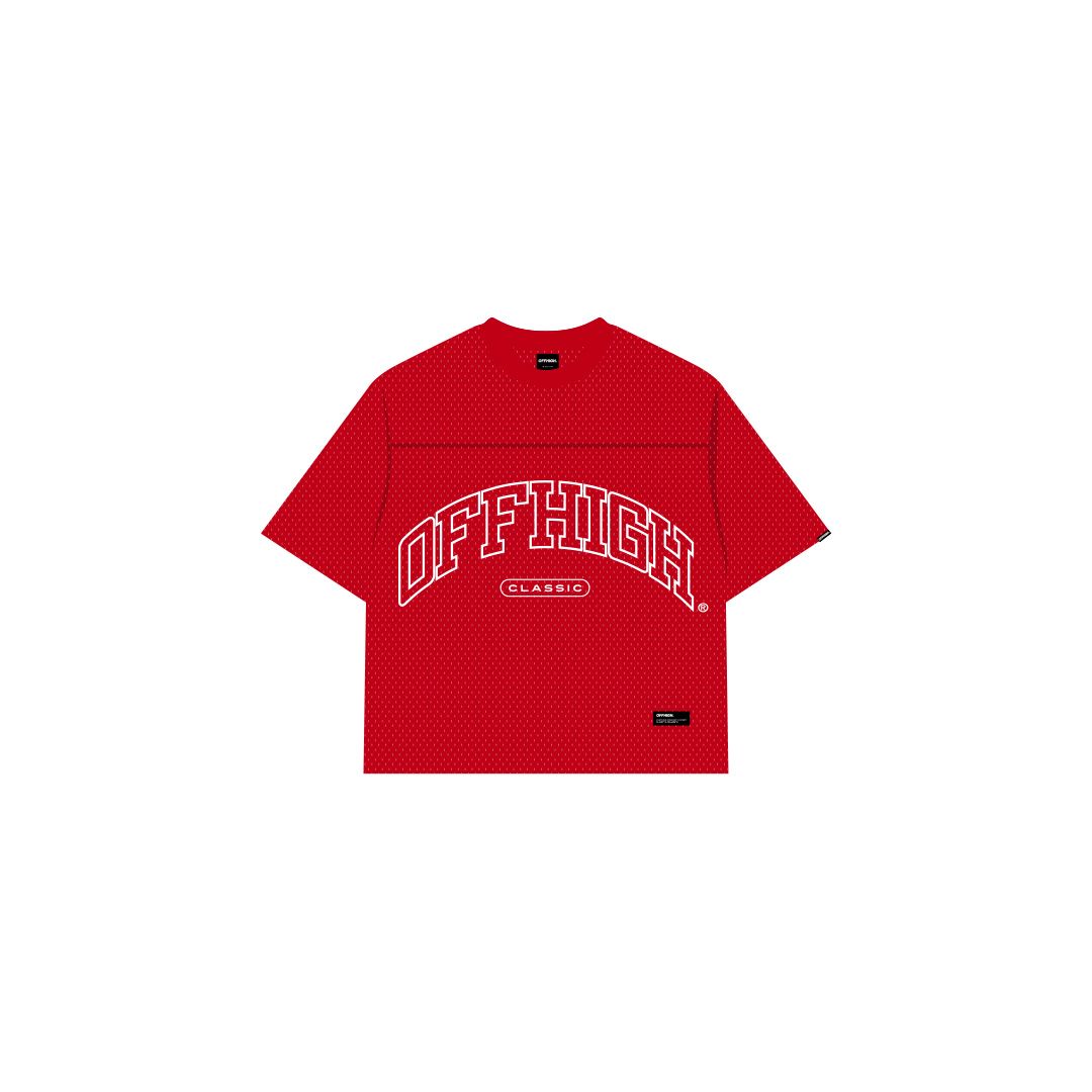 OFFHIGH MESH TEE PIERCE RED