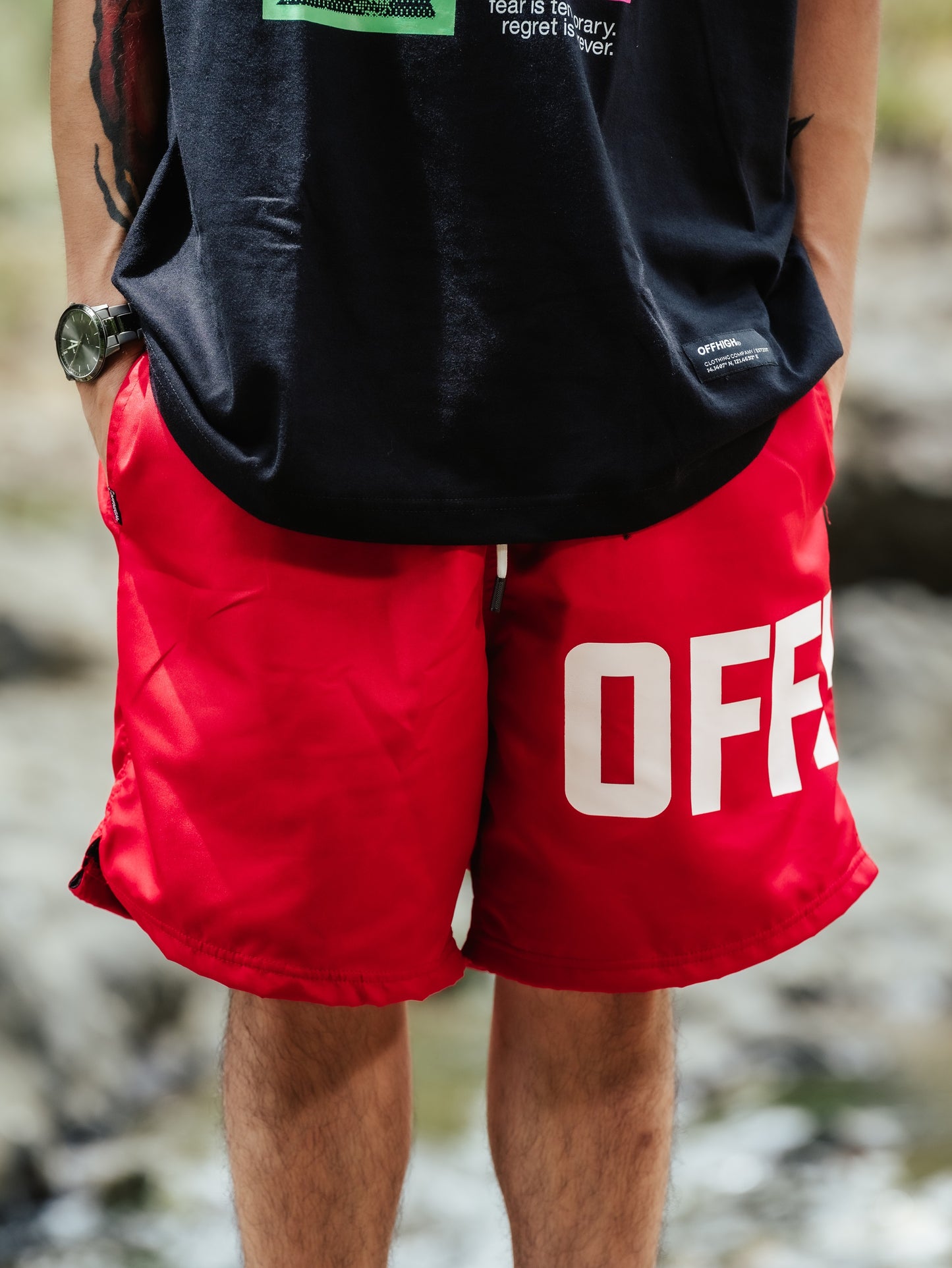 OFFHIGH BLAZE RED SHORTS