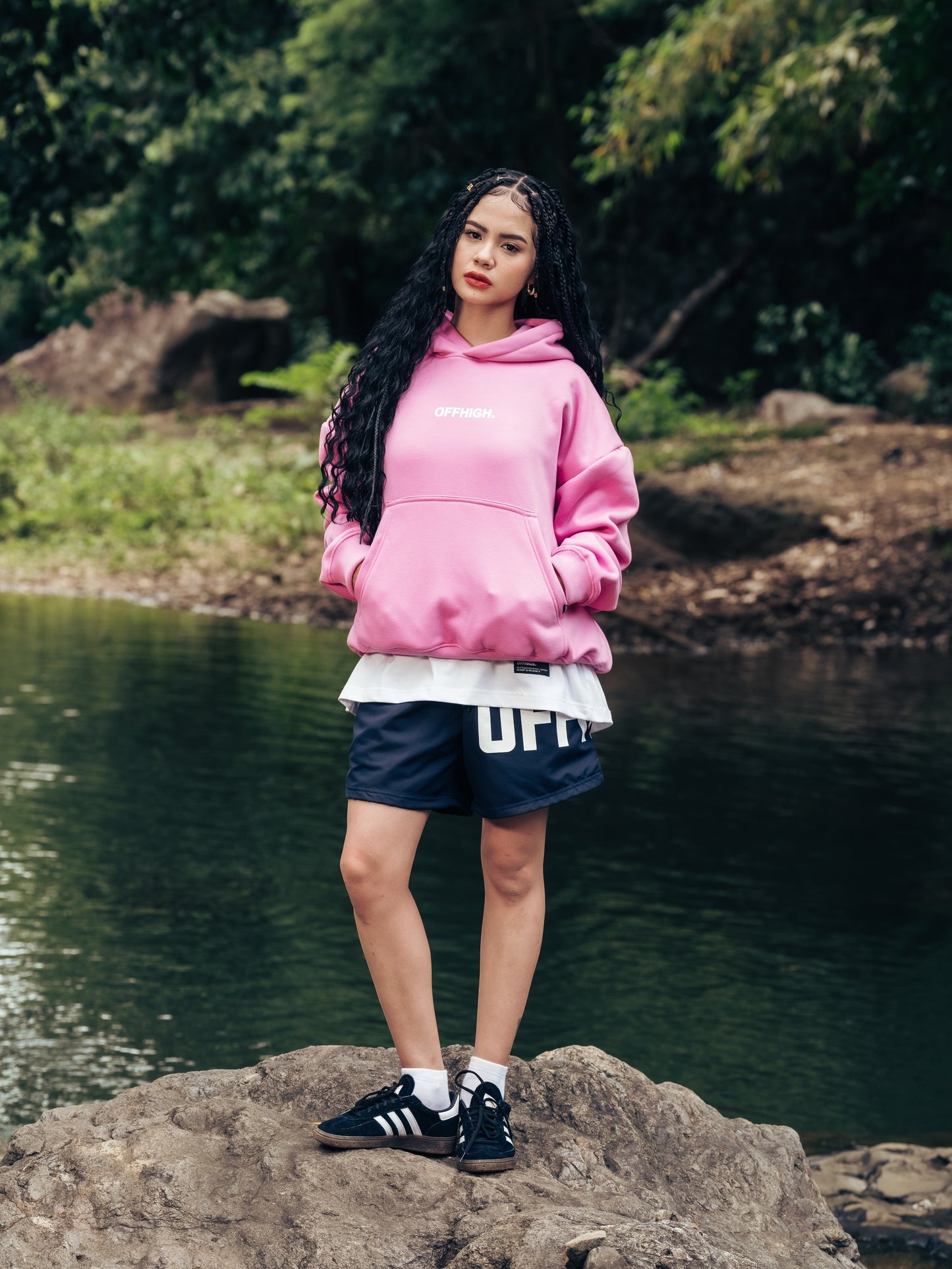 OFFHIGH OG PULL OVER PINK HOODIE