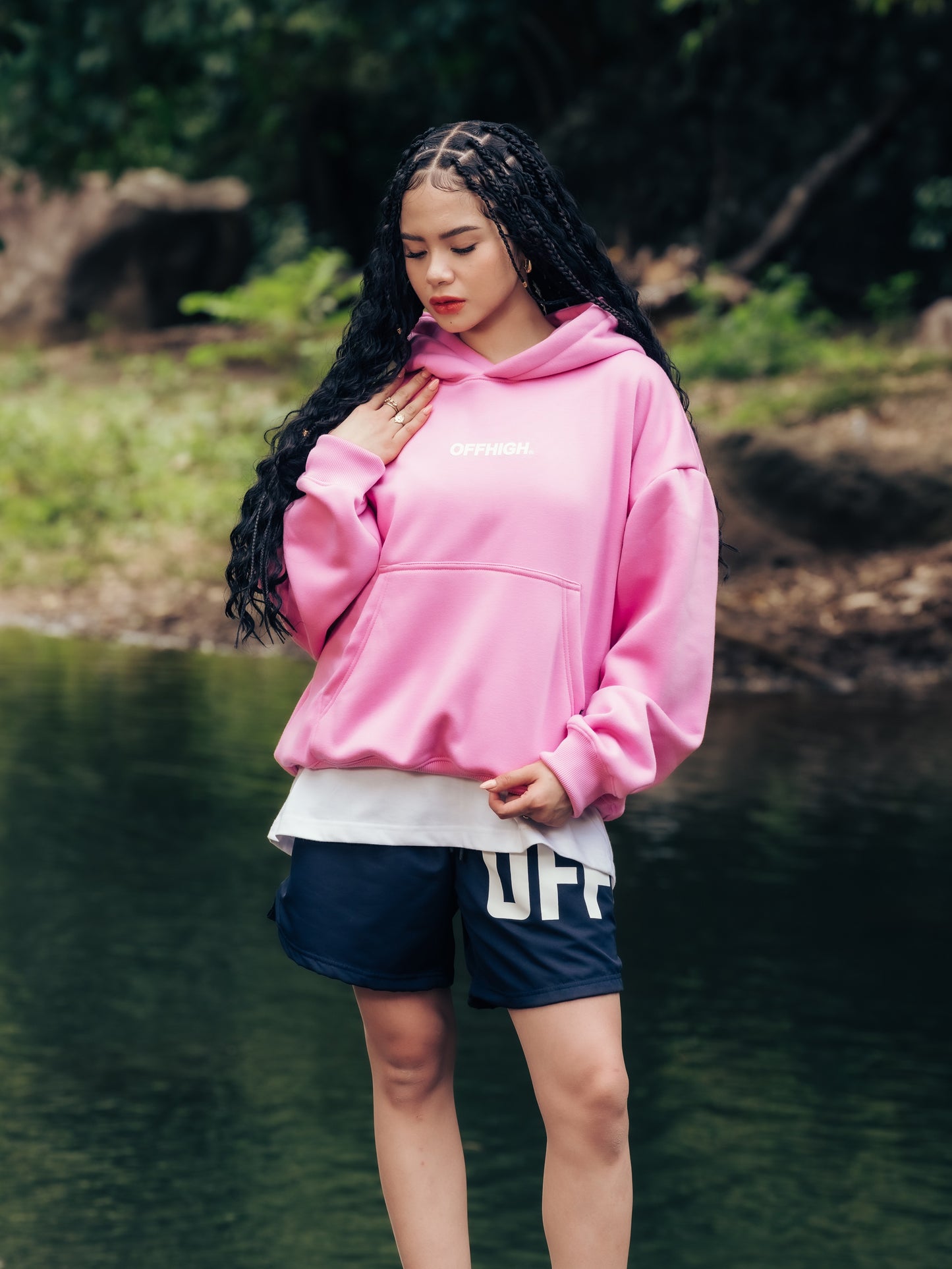 OFFHIGH OG PULL OVER PINK HOODIE