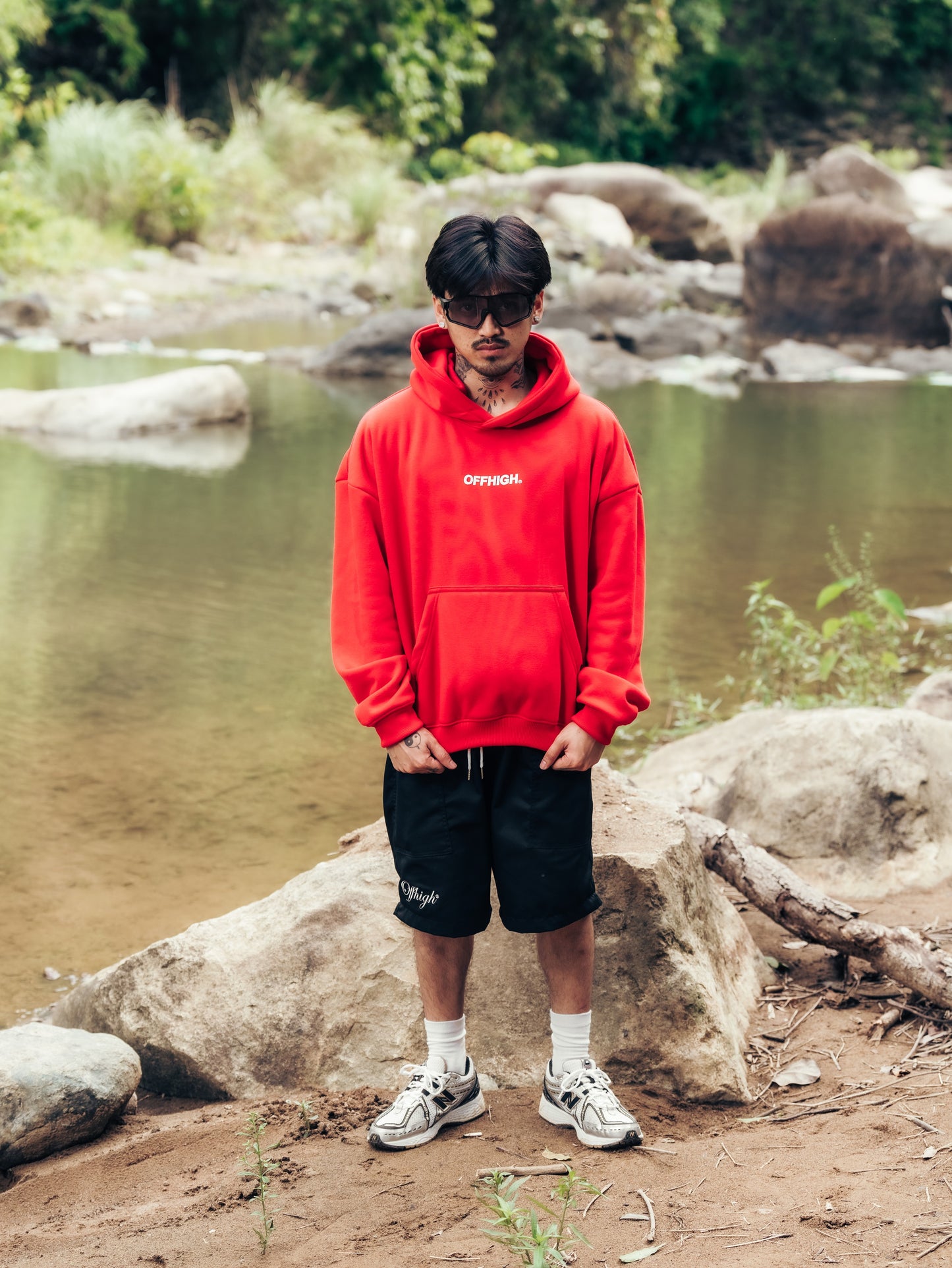 OFFHIGH OG PULL OVER RED HOODIE