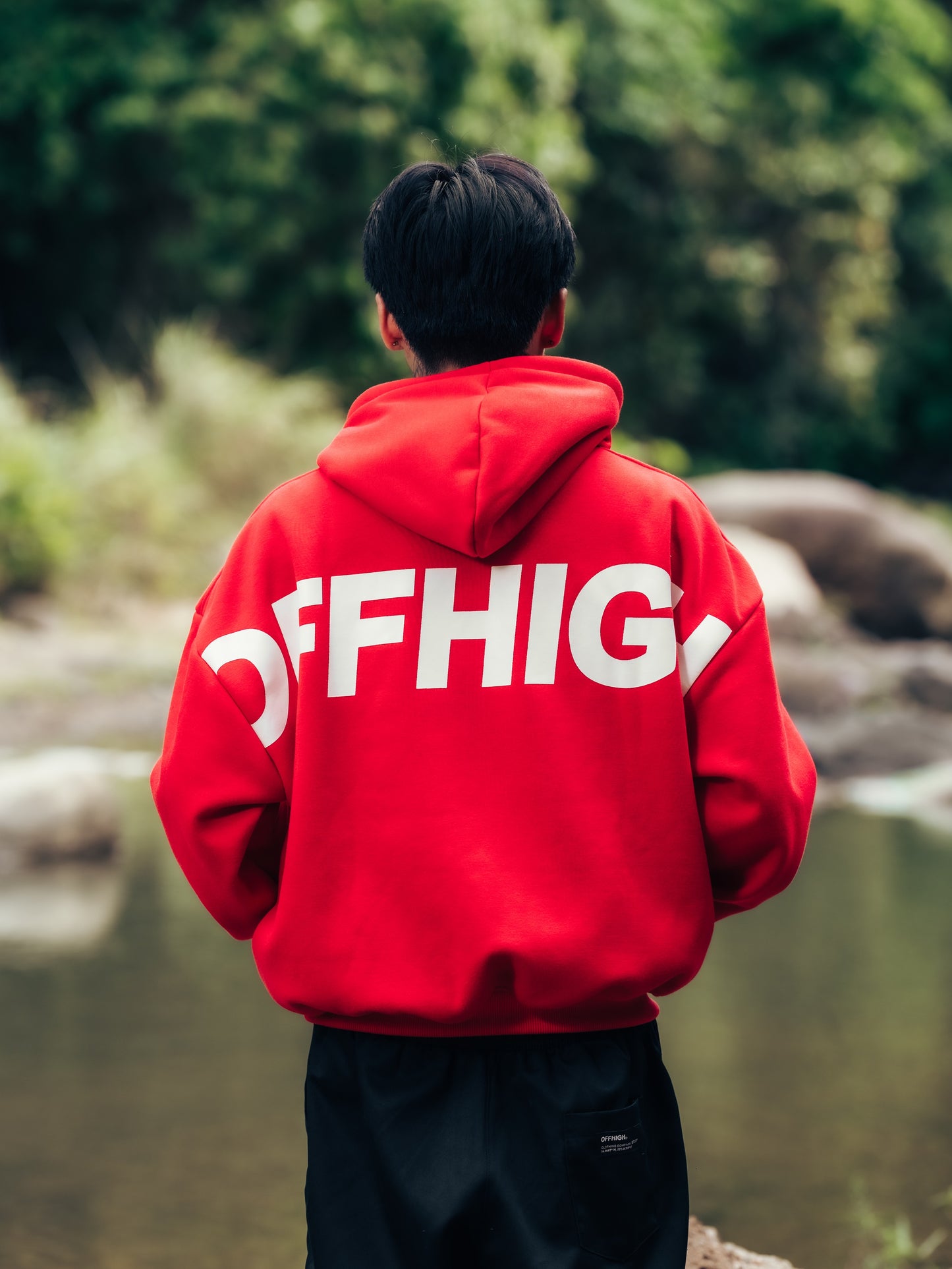 OFFHIGH OG PULL OVER RED HOODIE