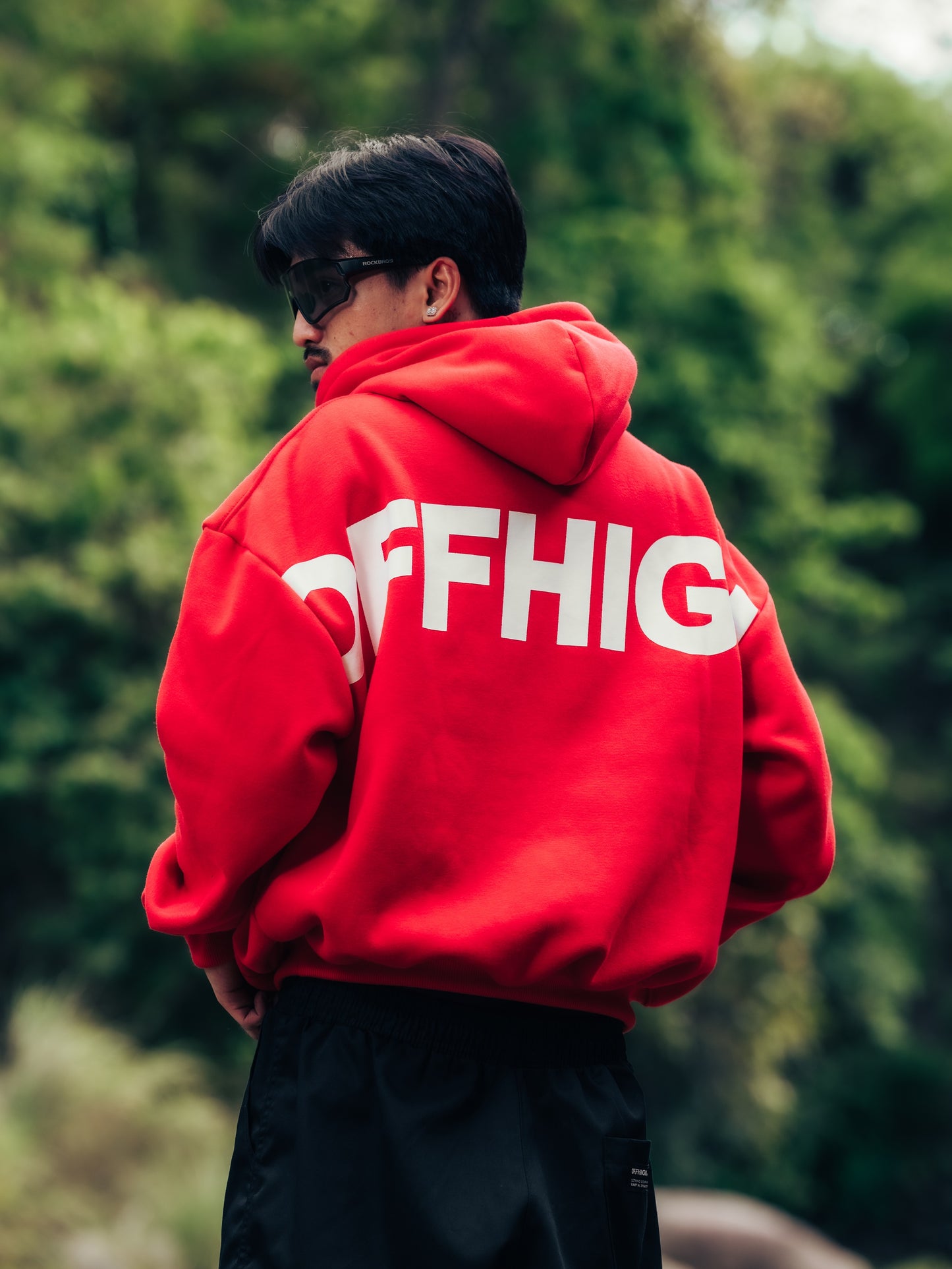 OFFHIGH OG PULL OVER RED HOODIE