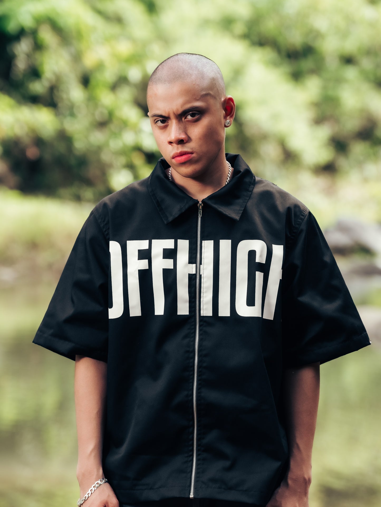 OFFHIGH REVEL FULL ZIP BLACK POLO