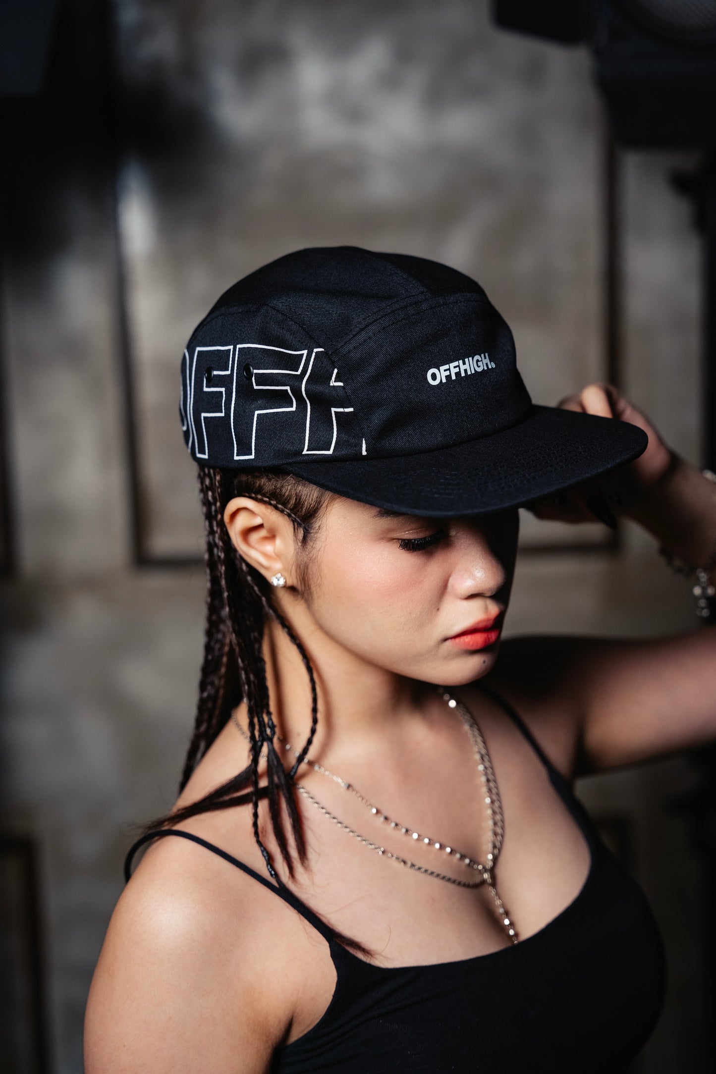 OFFHIGH 5-PANEL BLACK CAP