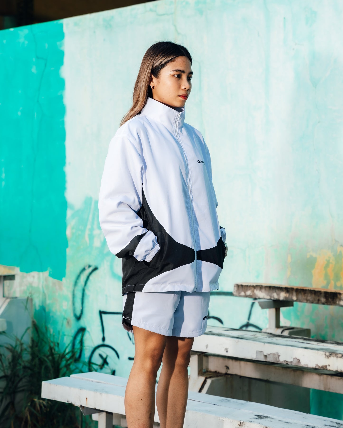 OFFHIGH HARBOR WHITE WINDBREAKER