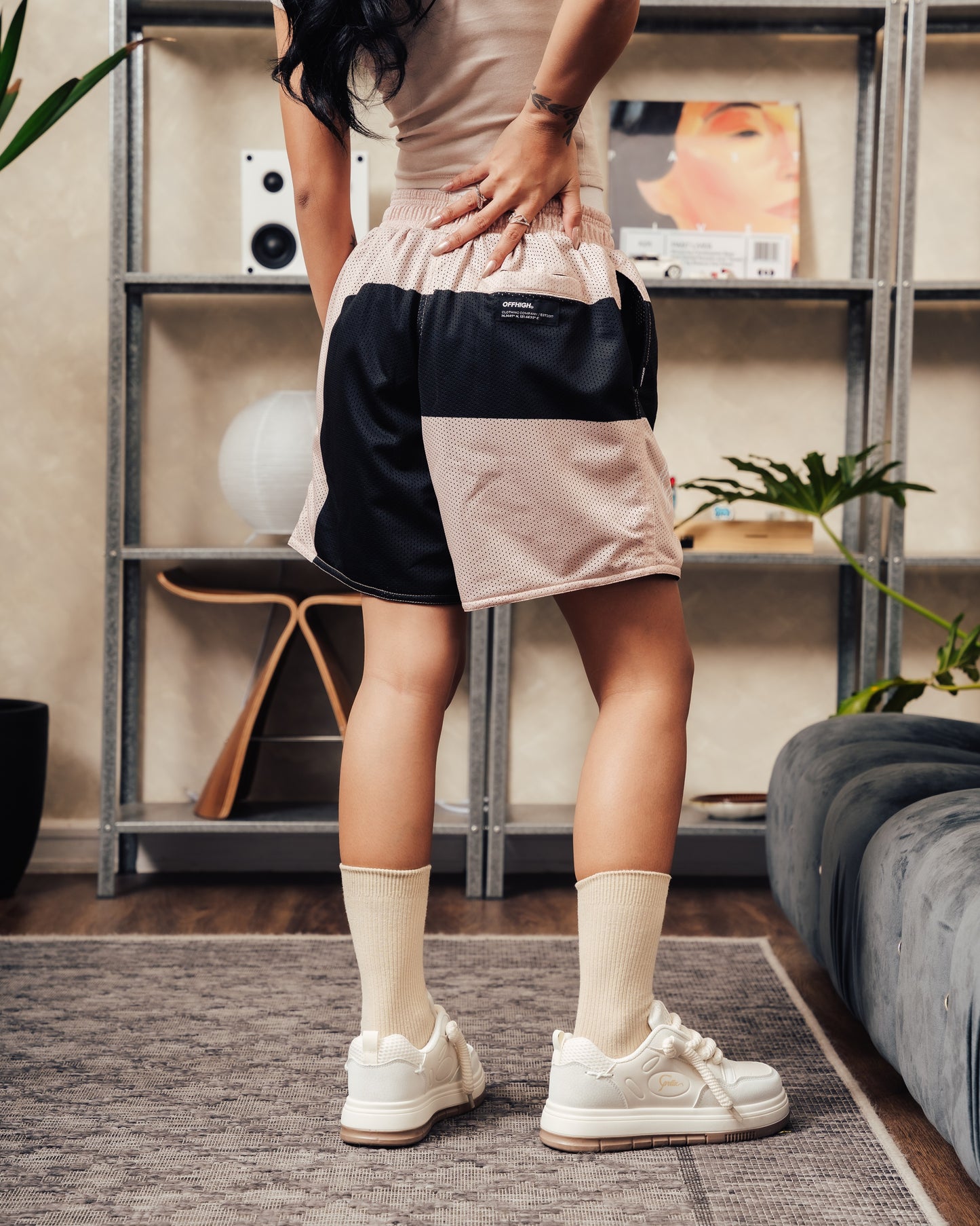 OFFHIGH ROUTE MESH BLACK SHORTS