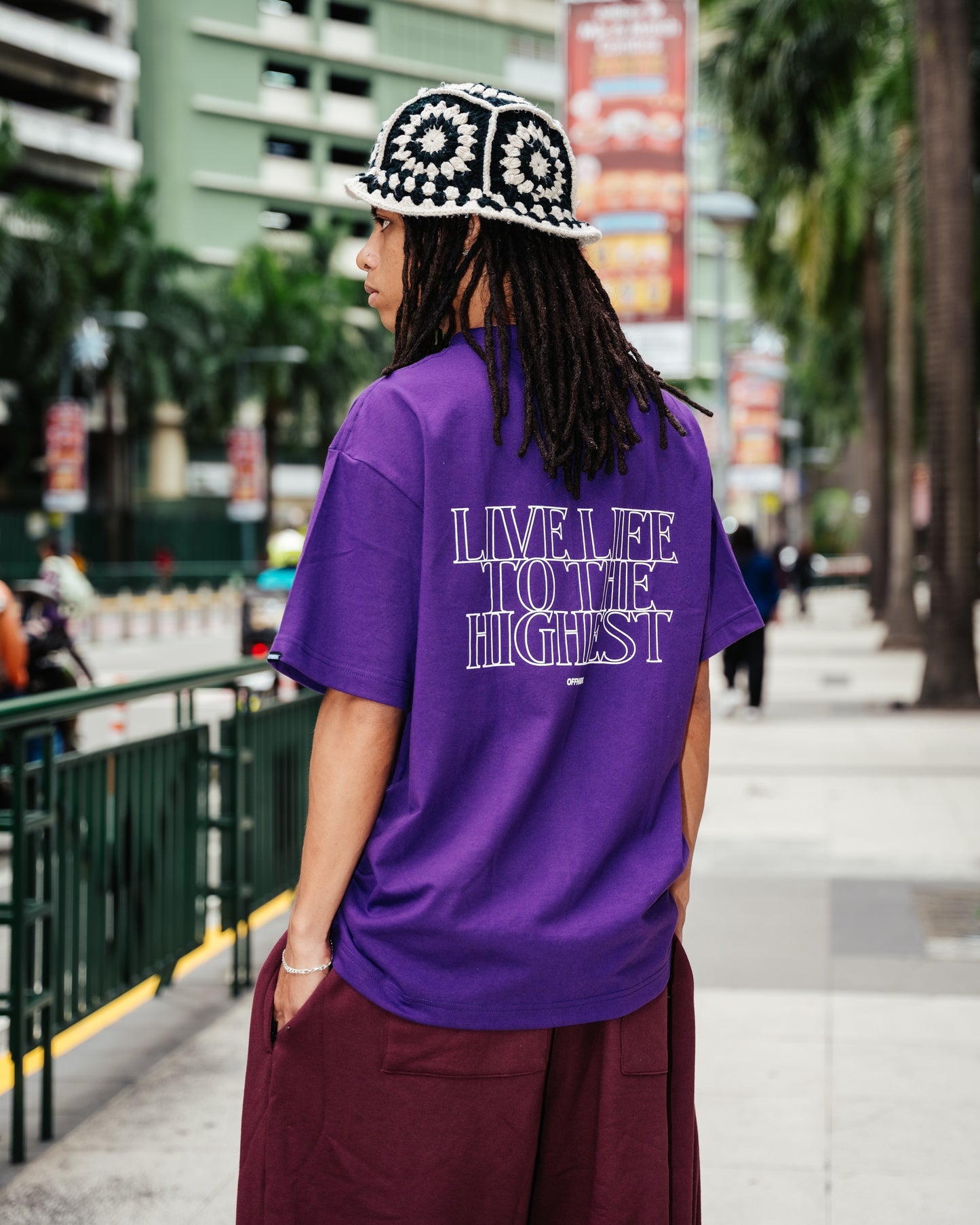 OFFHIGH LIVE LIFE VIOLET TSHIRT