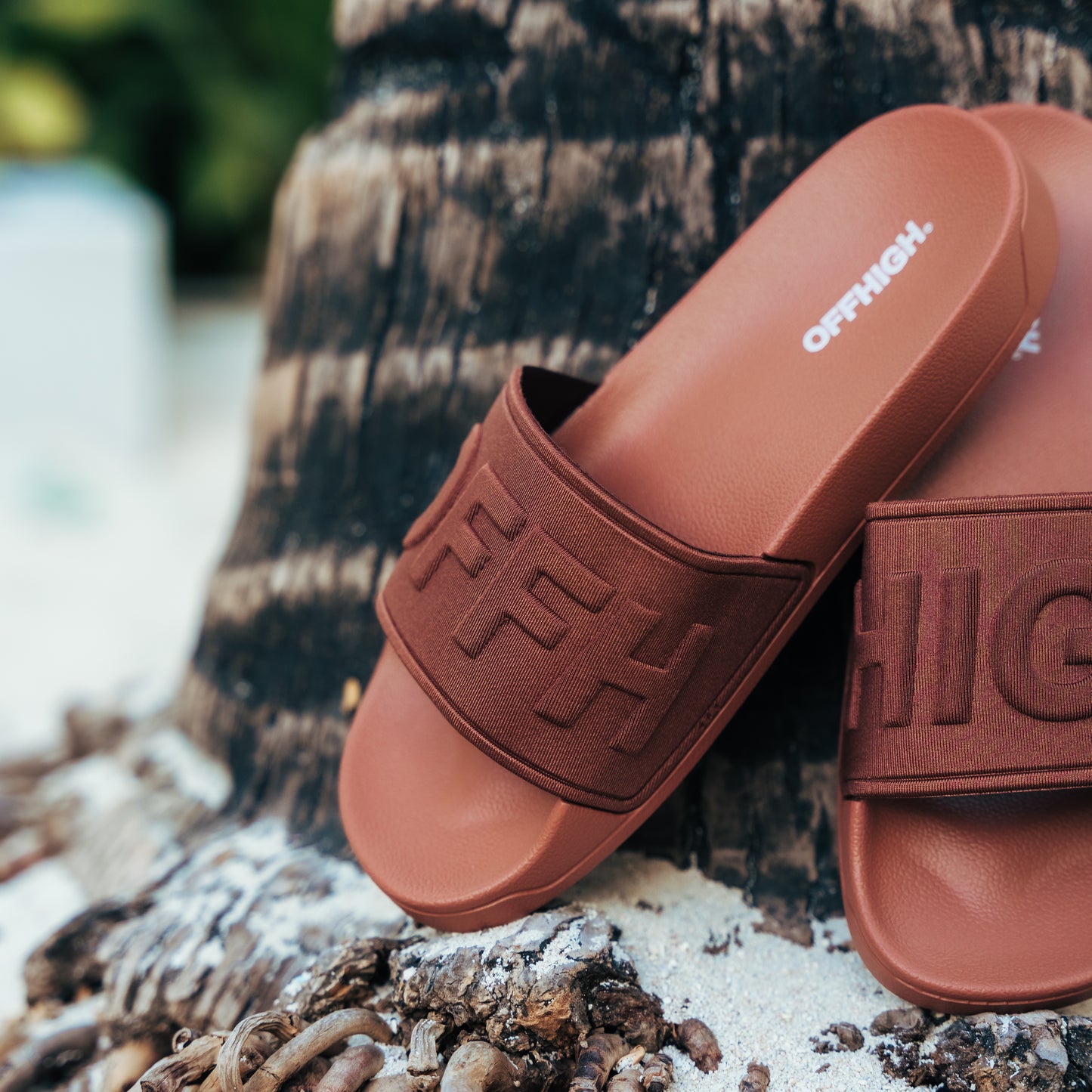 OFFHIGH BEYOND BROWN SLIDES