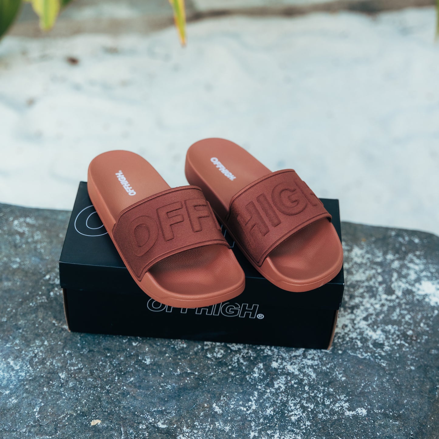 OFFHIGH BEYOND BROWN SLIDES