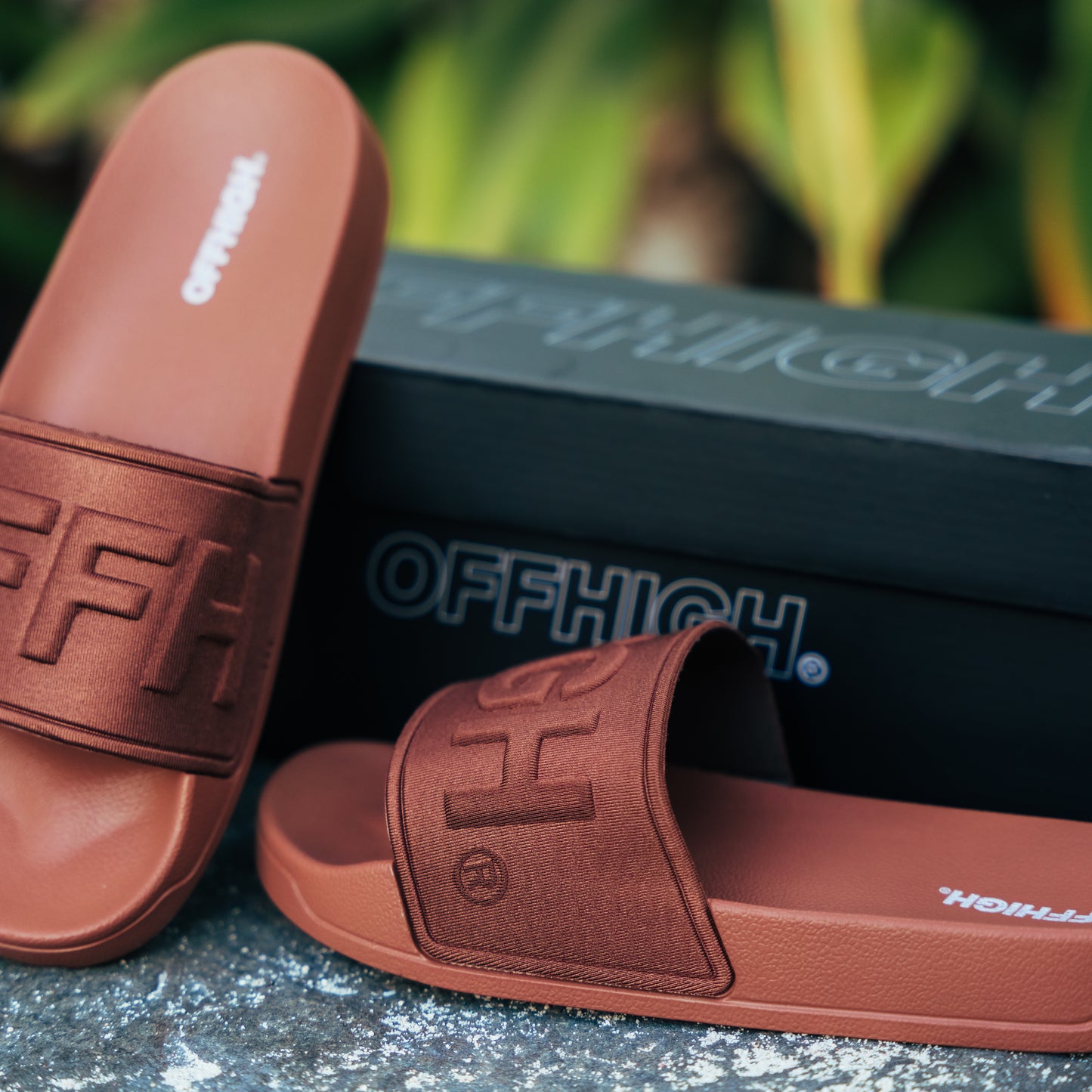 OFFHIGH BEYOND BROWN SLIDES