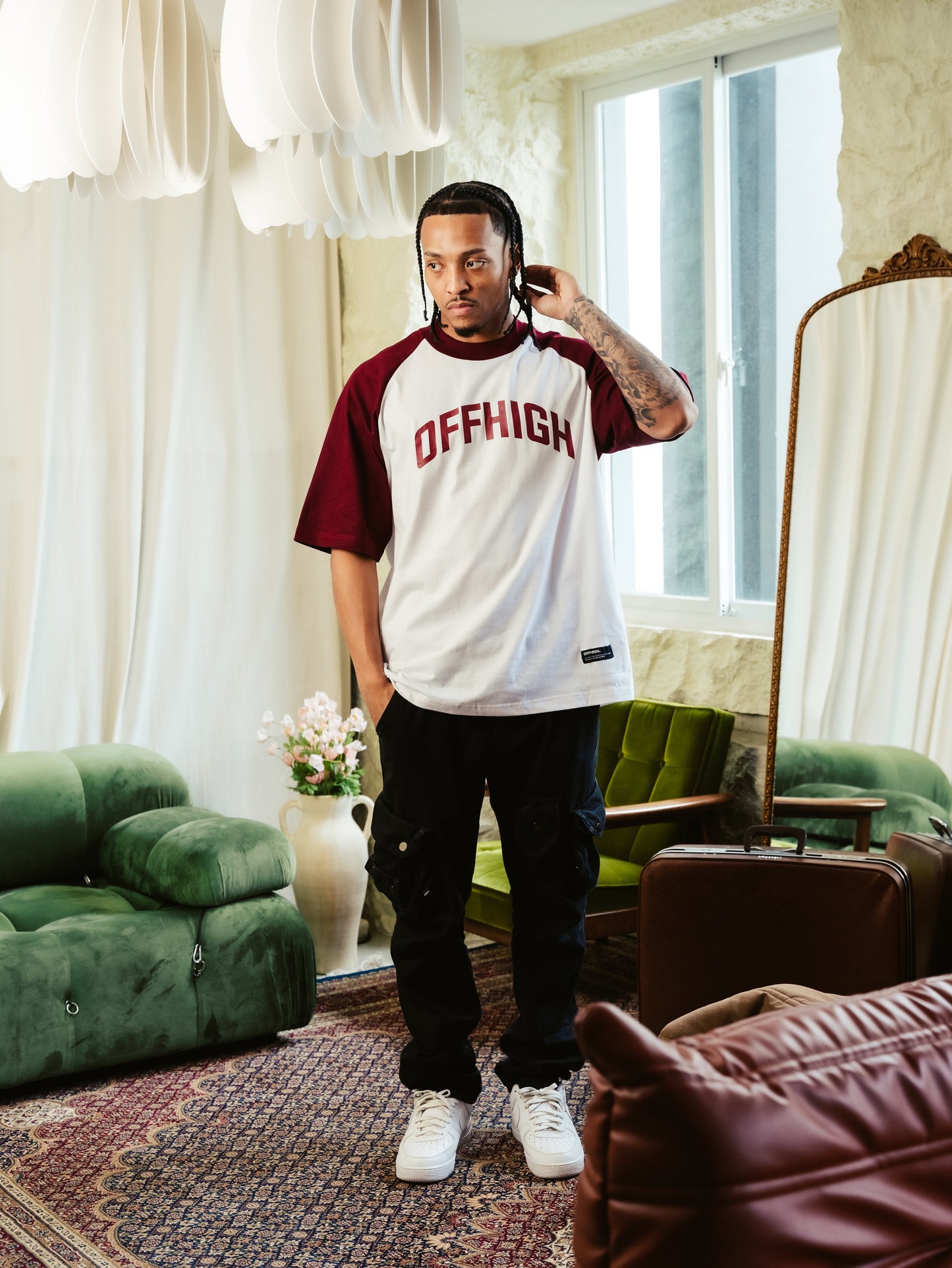 OFFHIGH RAGLAN WINE TSHIRT