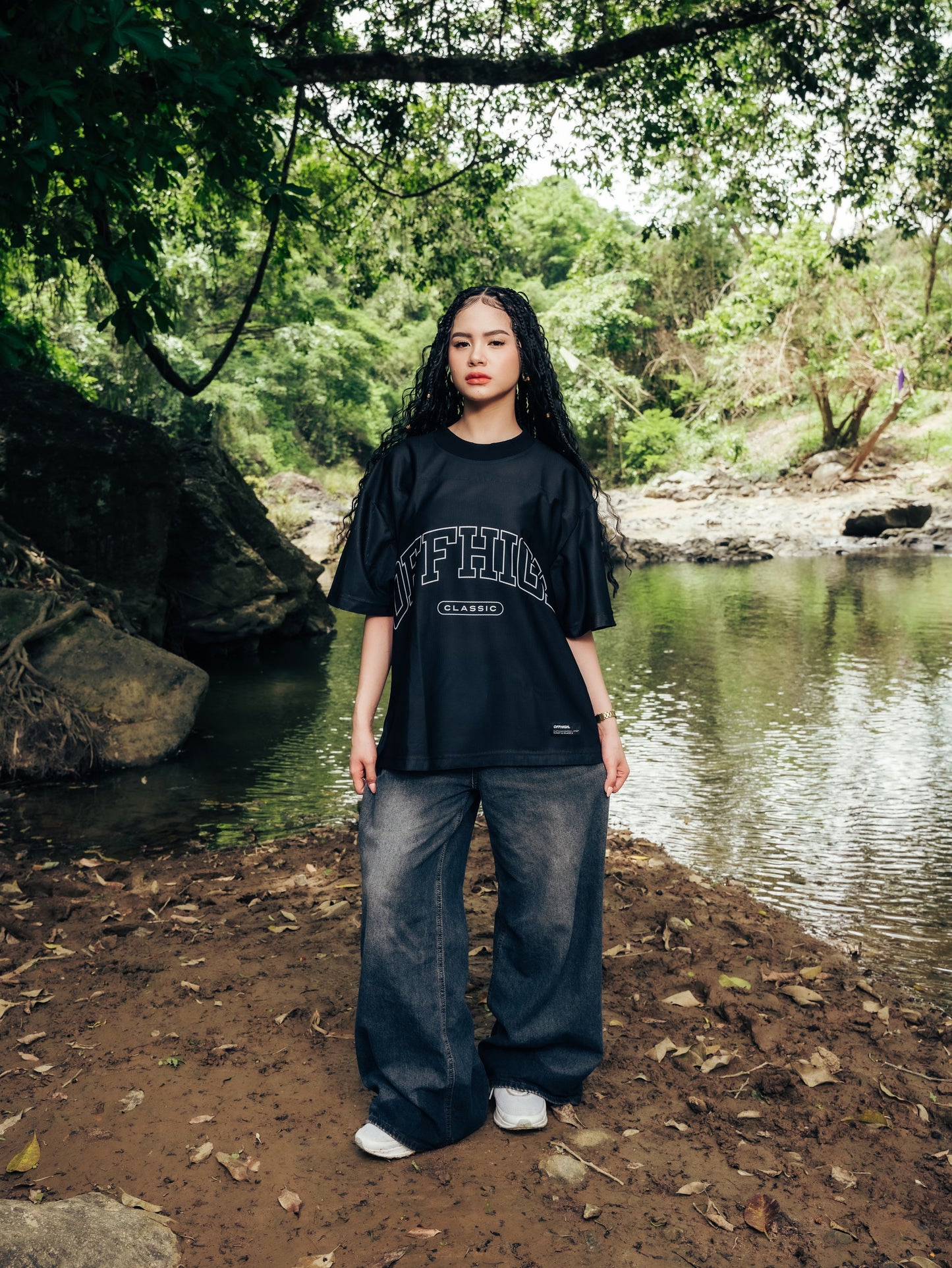OFFHIGH MESH TEE PIERCE BLACK