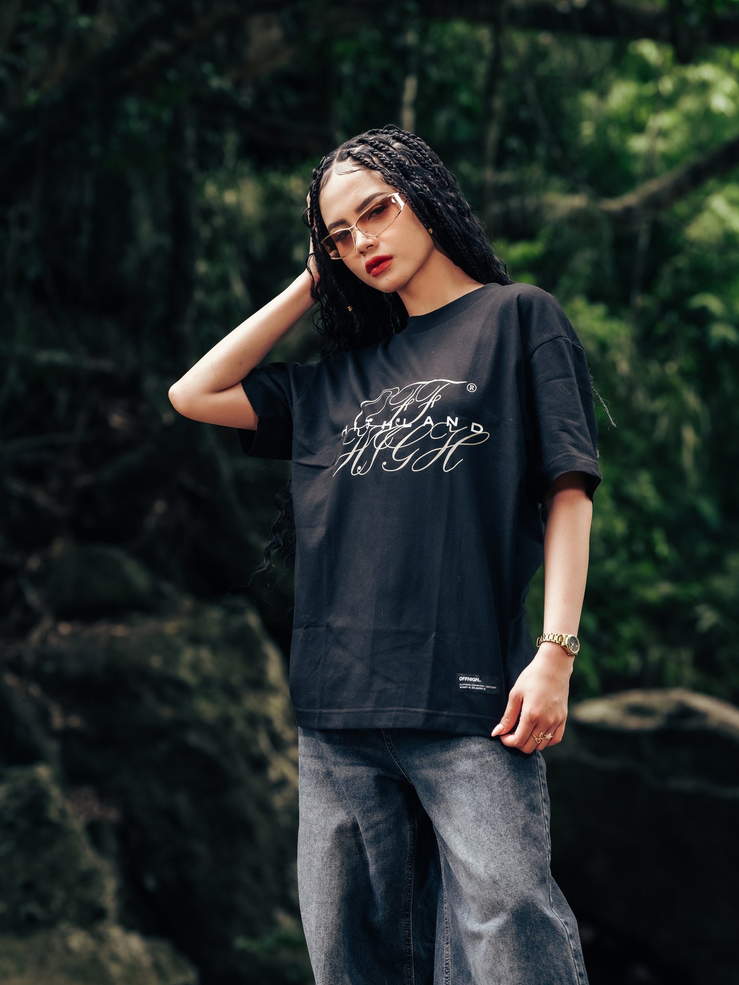OFFHIGH DIRECTION BLACK TSHIRT