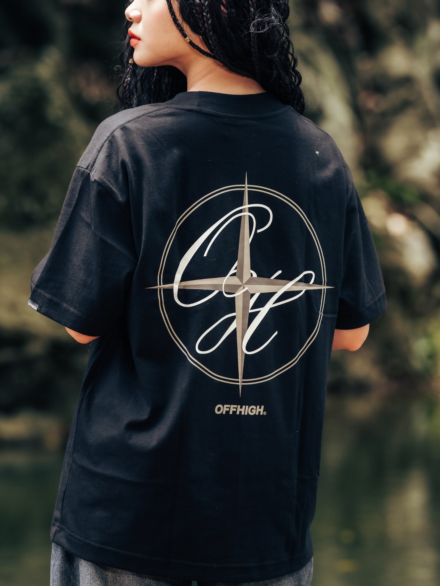 OFFHIGH DIRECTION BLACK TSHIRT