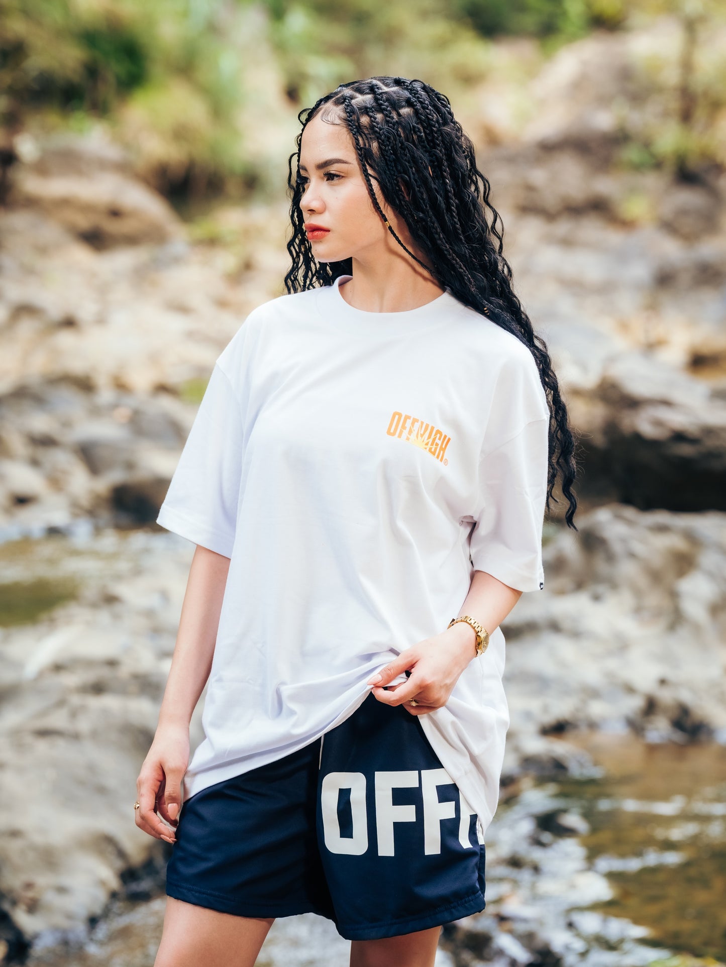 OFFHIGH NEVER NOT RISING WHITE TSHIRT