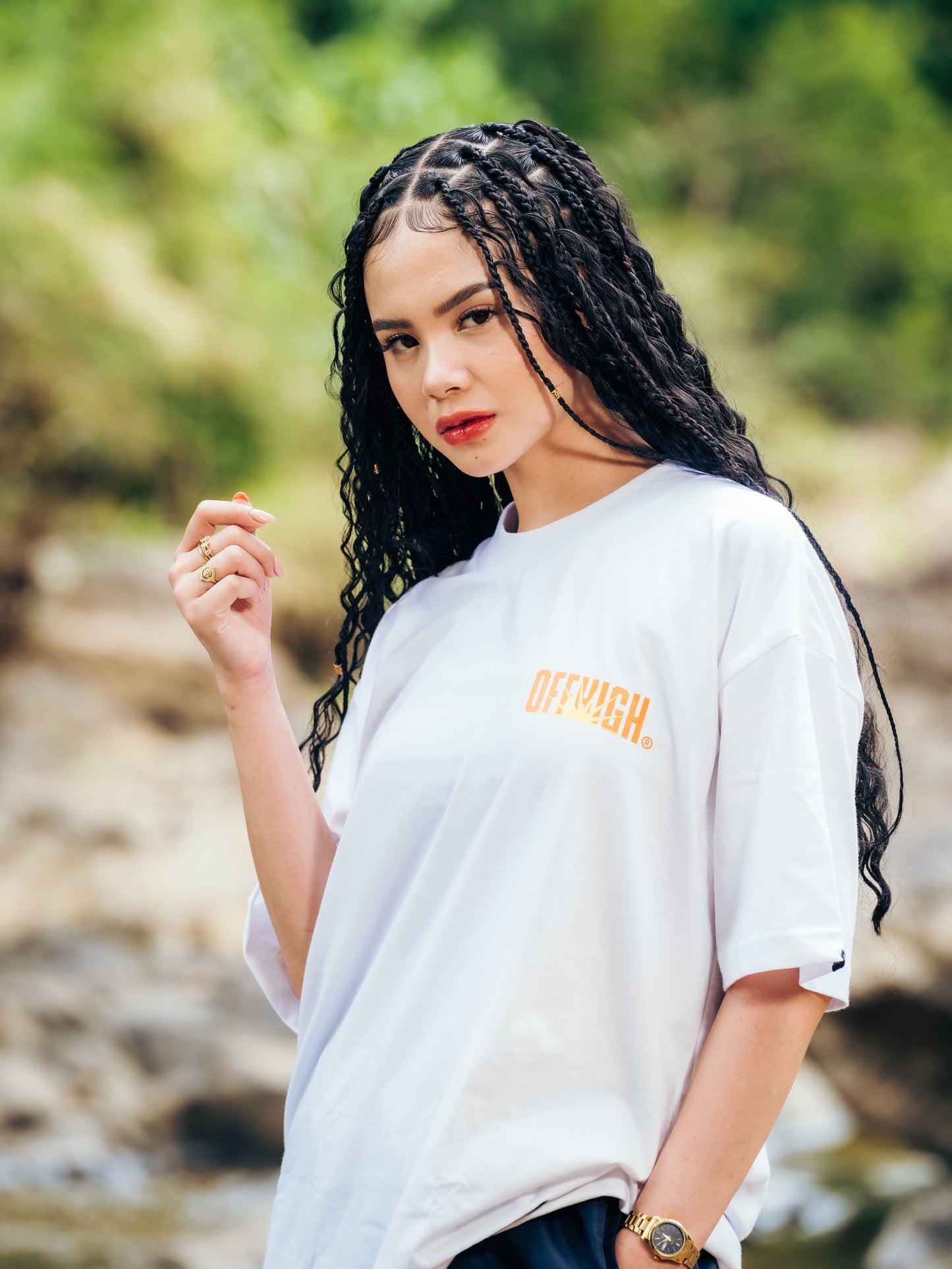OFFHIGH NEVER NOT RISING WHITE TSHIRT