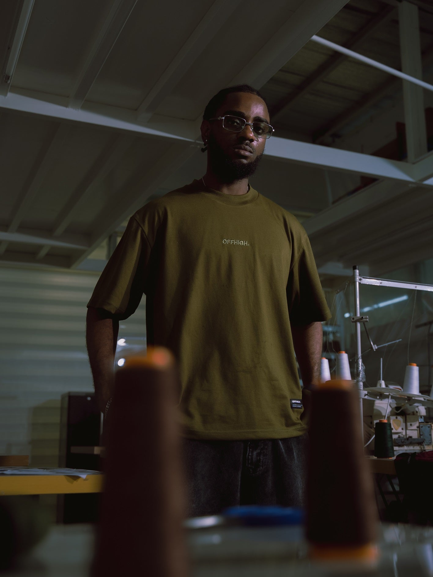 OFFHIGH SHADOW THREAD FATIGUE TSHIRT (BOXY FIT)