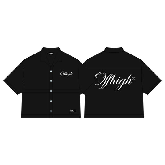 OFFHIGH RANGE BLACK BUTTON UP POLO