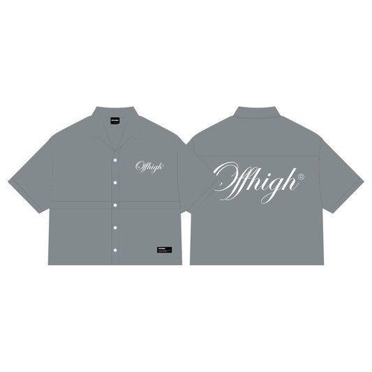 OFFHIGH RANGE GRAY BUTTON UP POLO