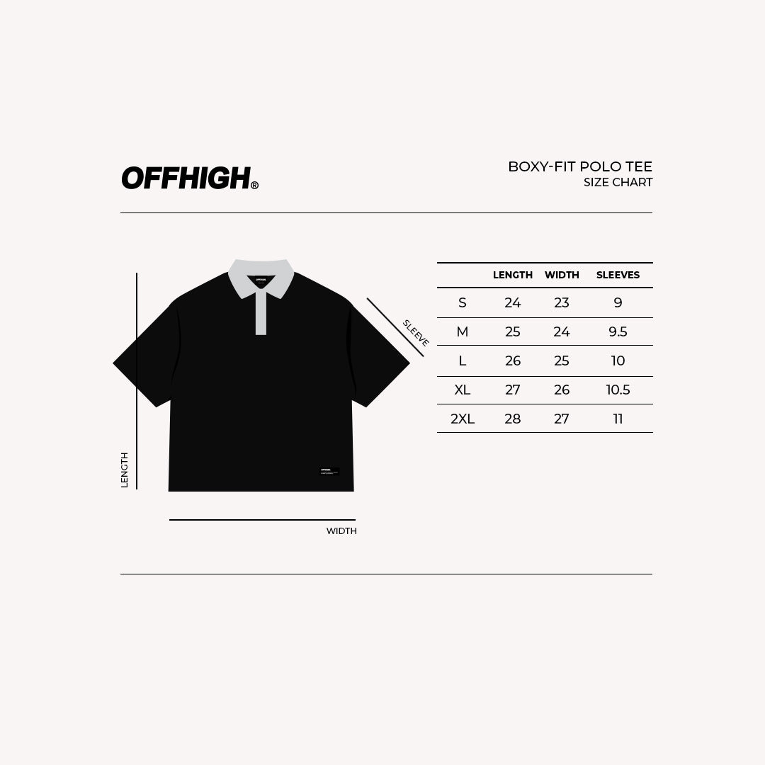 OFFHIGH THRIVE BOXY FIT POLO SHIRT BLACK
