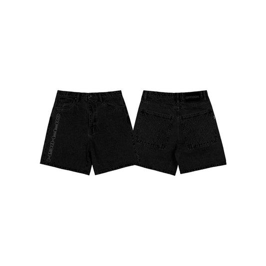 OFFHIGH JAGGED BLACK DENIM SHORT