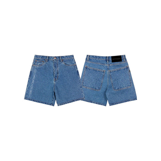 OFFHIGH JAGGED BLUE DENIM SHORT