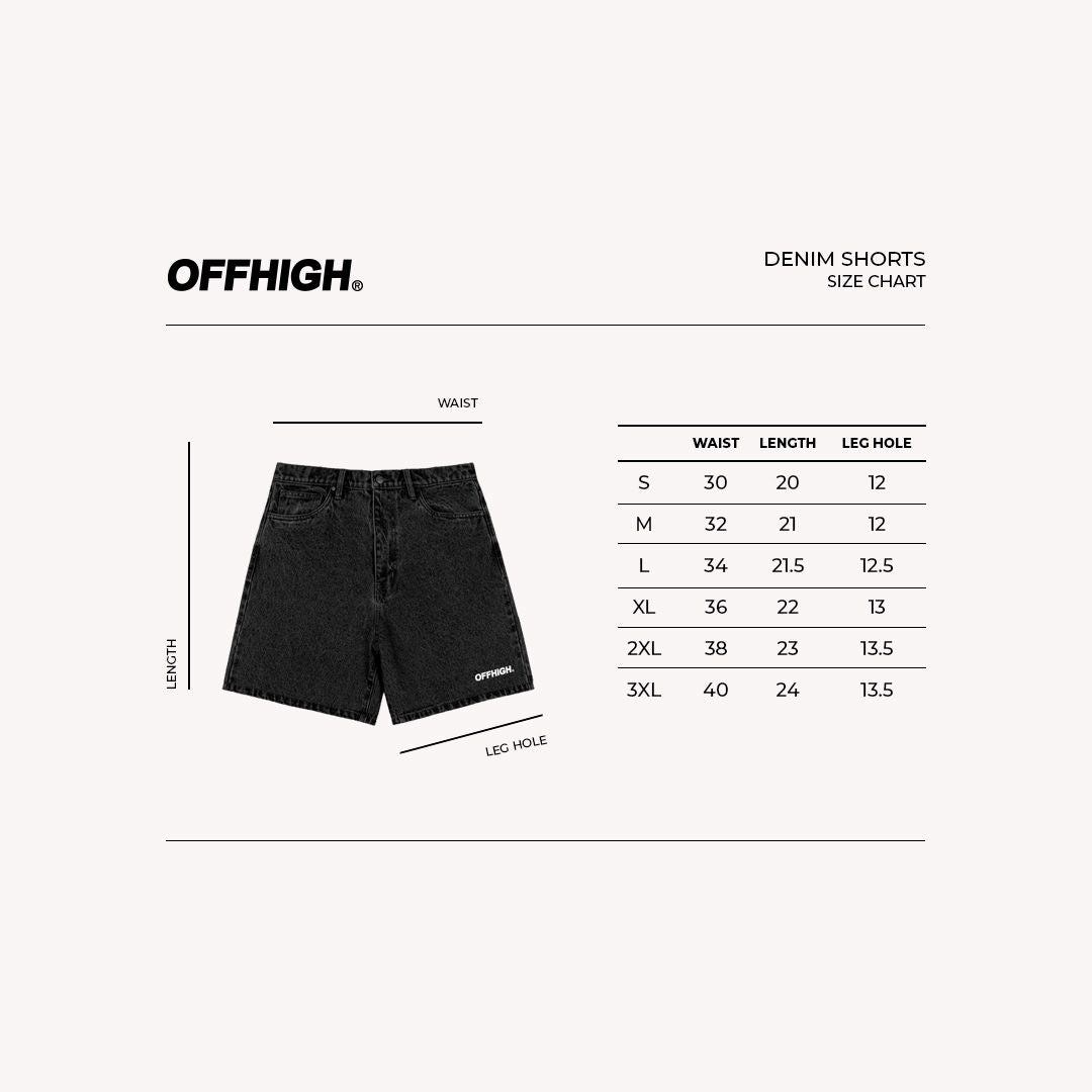 OFFHIGH JAGGED BLUE DENIM SHORT