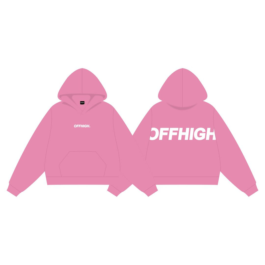 OFFHIGH OG PULL OVER PINK HOODIE