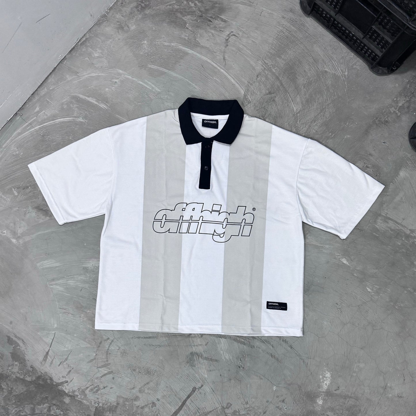 OFFHIGH THRIVE BOXY FIT POLO SHIRT WHITE
