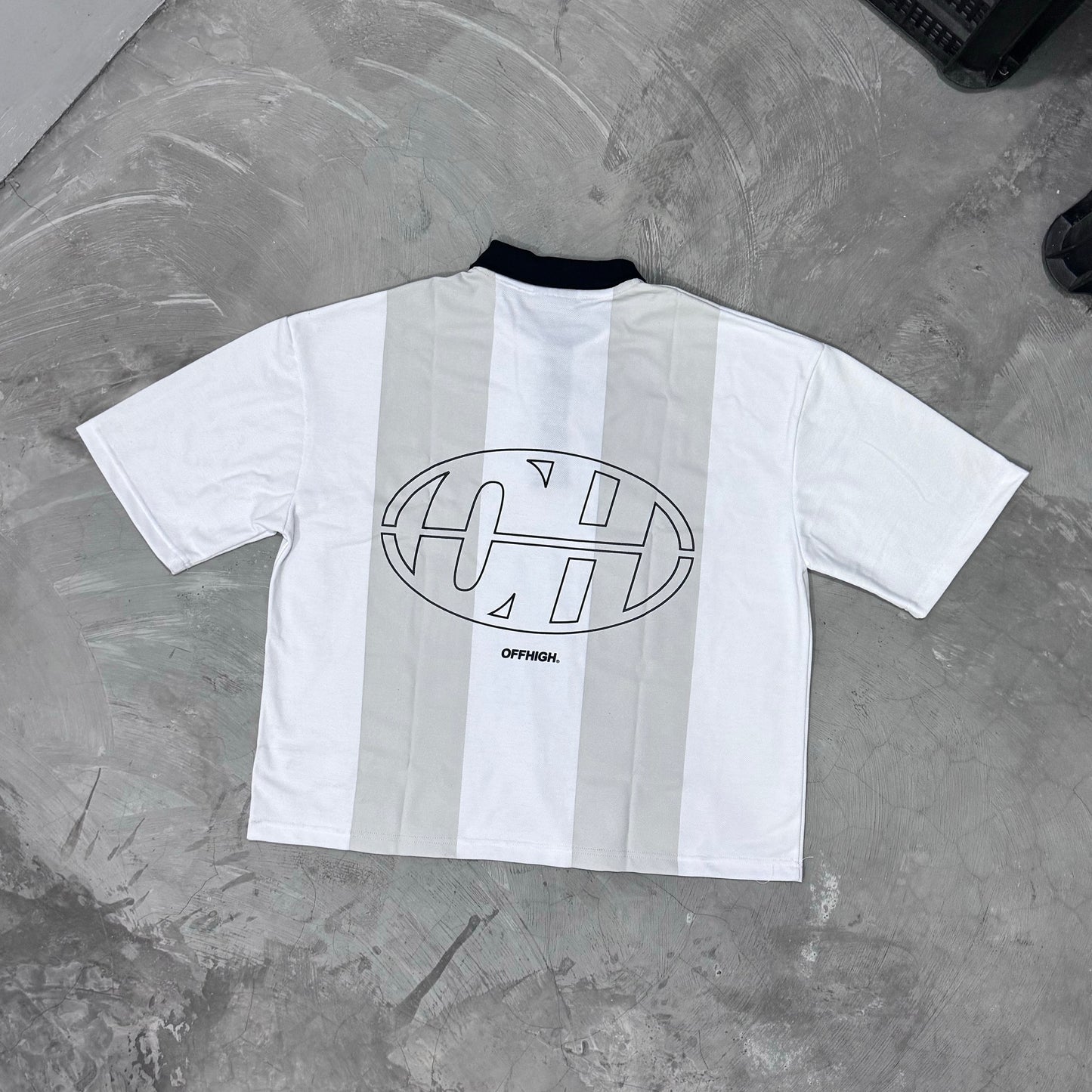OFFHIGH THRIVE BOXY FIT POLO SHIRT WHITE