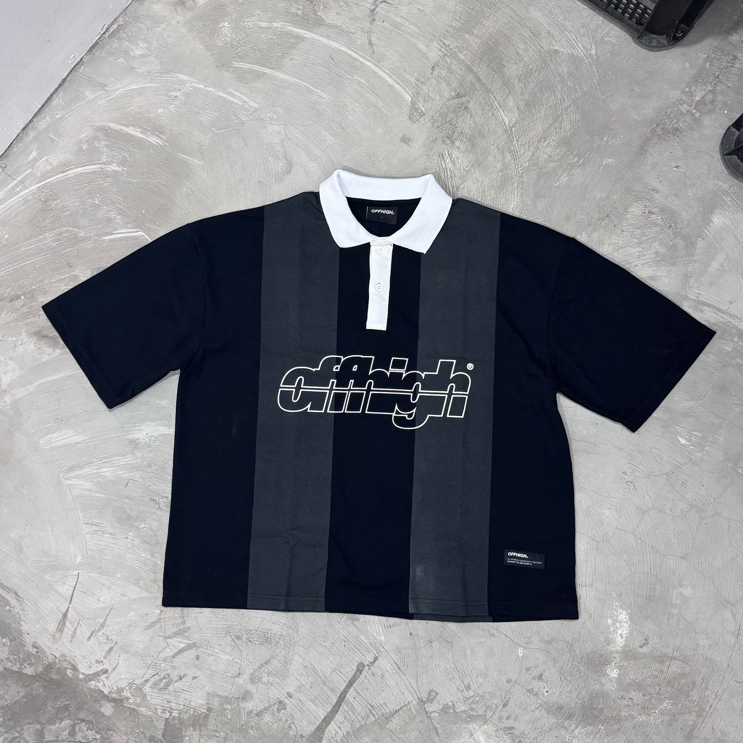 OFFHIGH THRIVE BOXY FIT POLO SHIRT BLACK