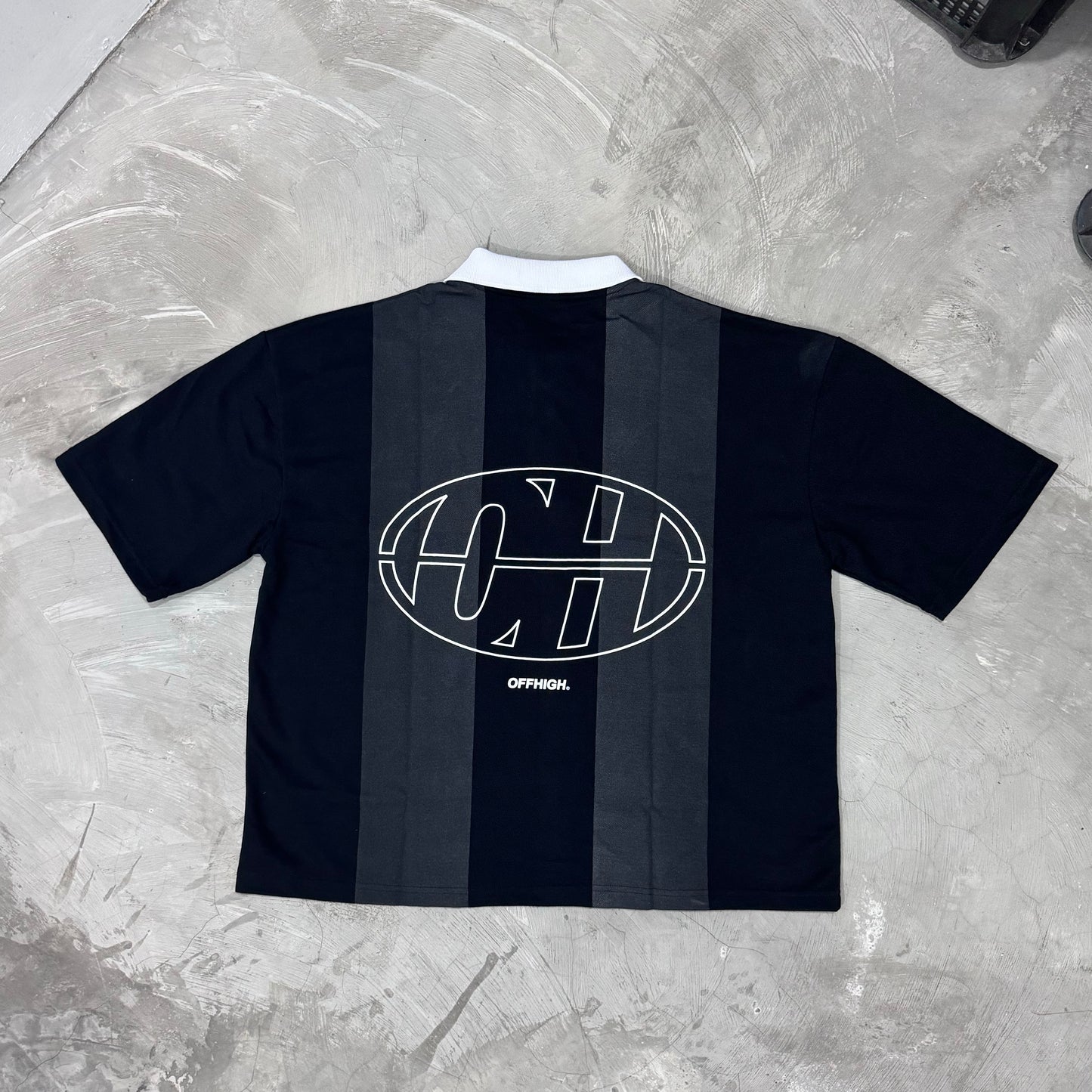 OFFHIGH THRIVE BOXY FIT POLO SHIRT BLACK