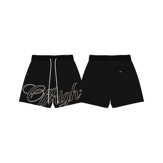 OFFHIGH SCRIPT BLACK MESH SHORT (NEW FIT)