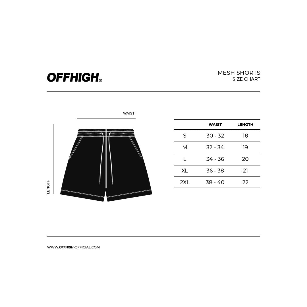 OFFHIGH WRATH BLACK MESH SHORTS