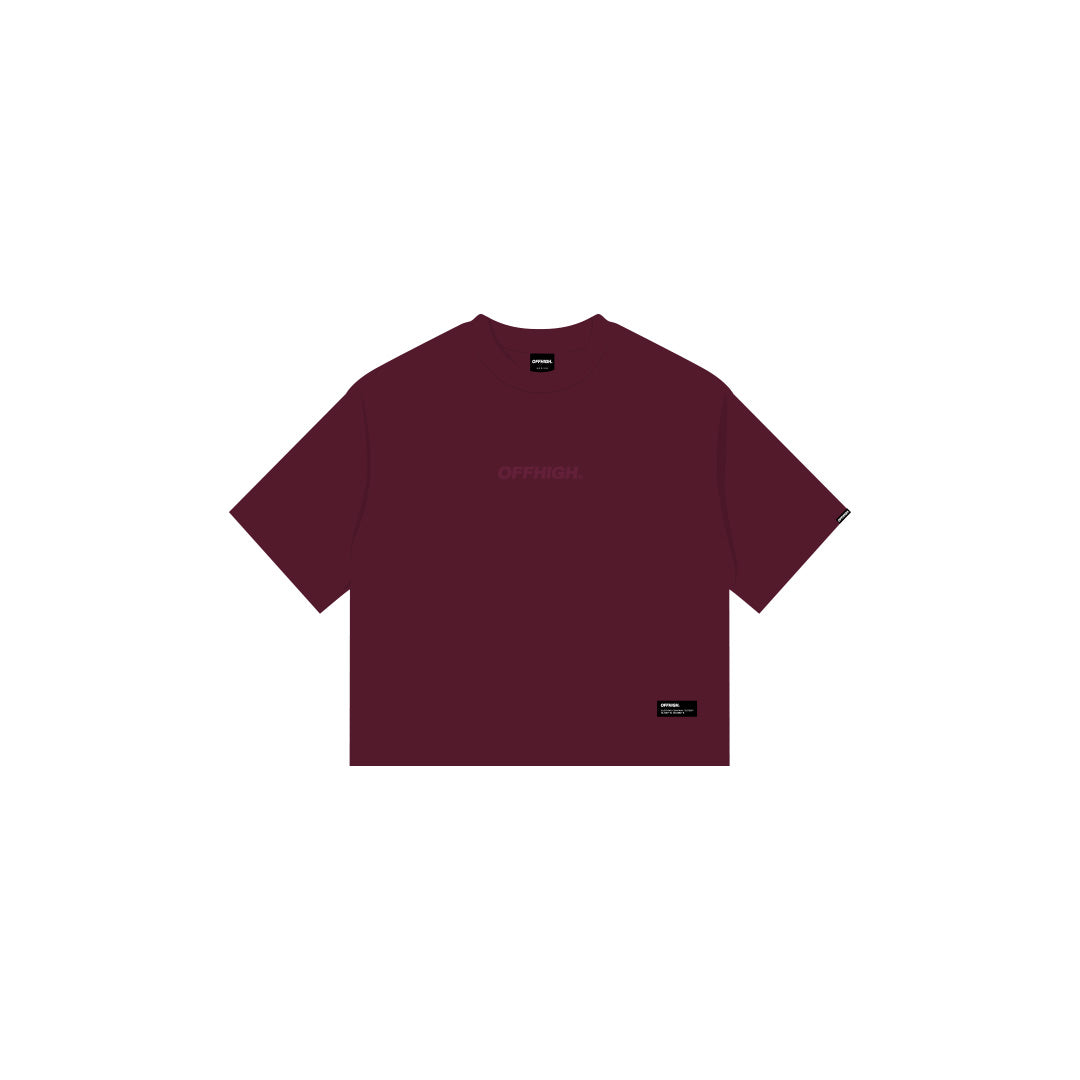 OFFHIGH SHADOW THREAD MAROON TSHIRT (BOXY FIT)