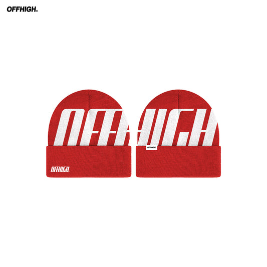 OFFHIGH KNITTED RED BEANIE