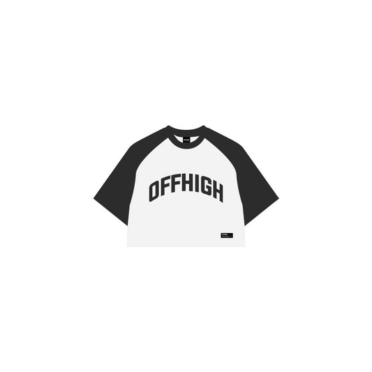 OFFHIGH RAGLAN CHARCOAL CROP TSHIRT