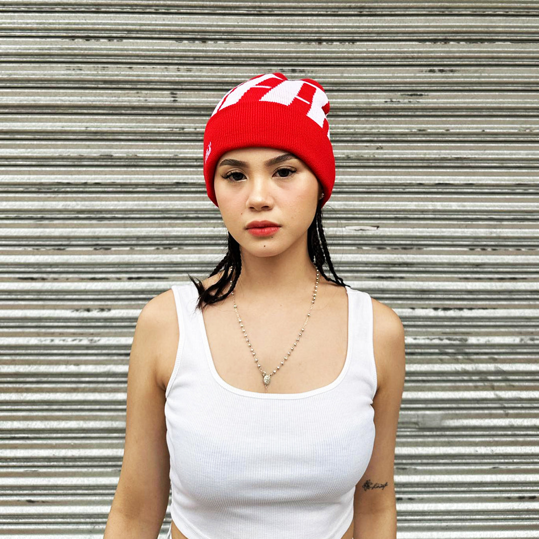 OFFHIGH KNITTED RED BEANIE