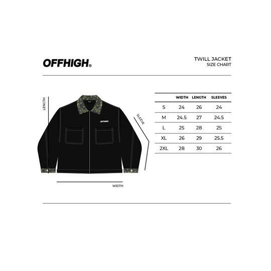 OFFHIGH RIOT WORK ZIP BLACK JACKET