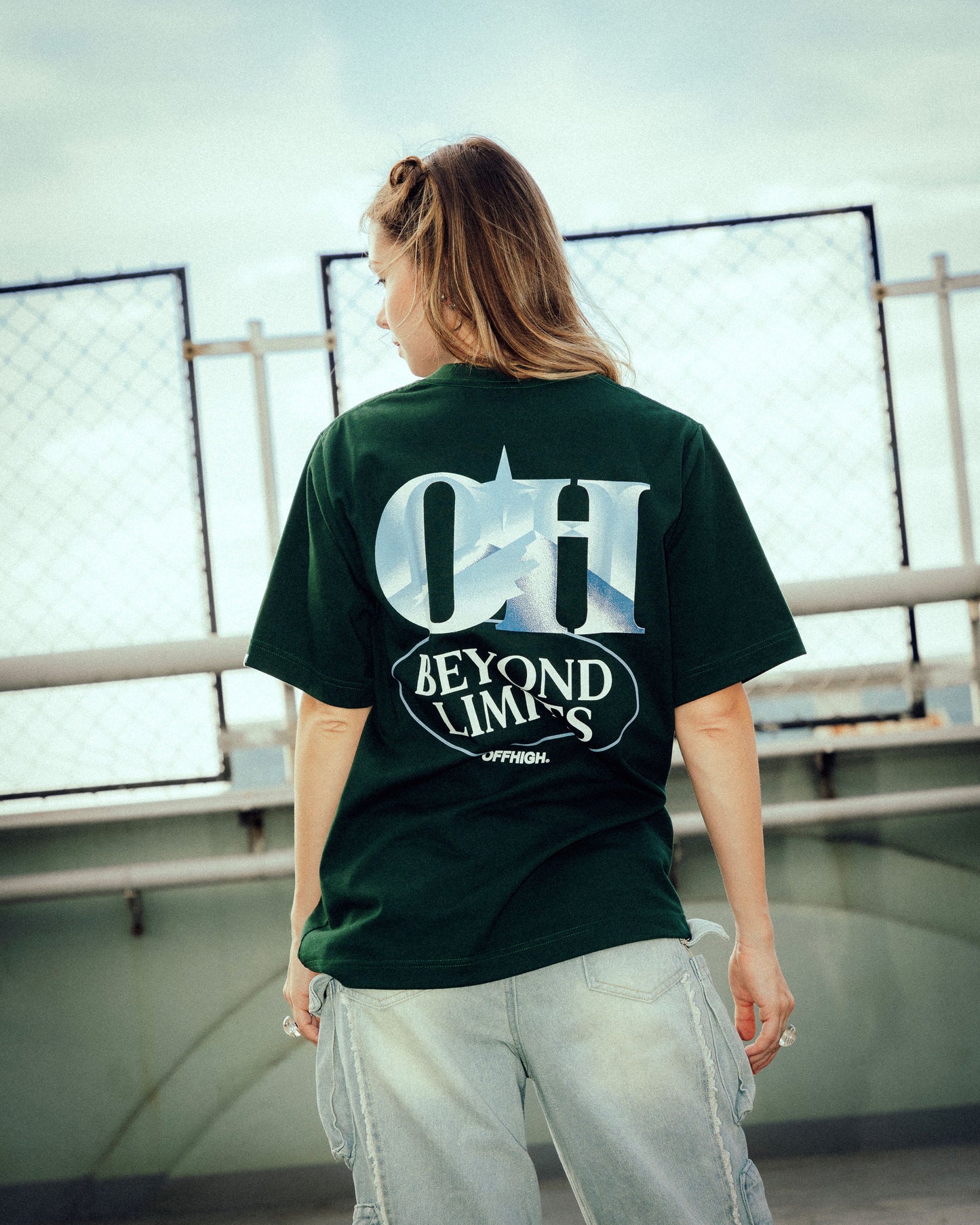 OFFHIGH BEYOND LIMITS GREEN TSHIRT