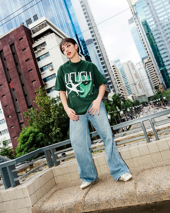 OFFHIGH HIGHDRATED  MOSS GREEN TSHIRT