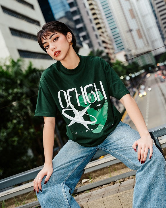 OFFHIGH HIGHDRATED  MOSS GREEN TSHIRT