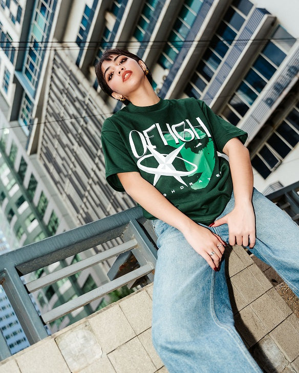 OFFHIGH HIGHDRATED  MOSS GREEN TSHIRT