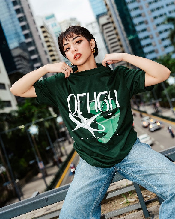 OFFHIGH HIGHDRATED  MOSS GREEN TSHIRT