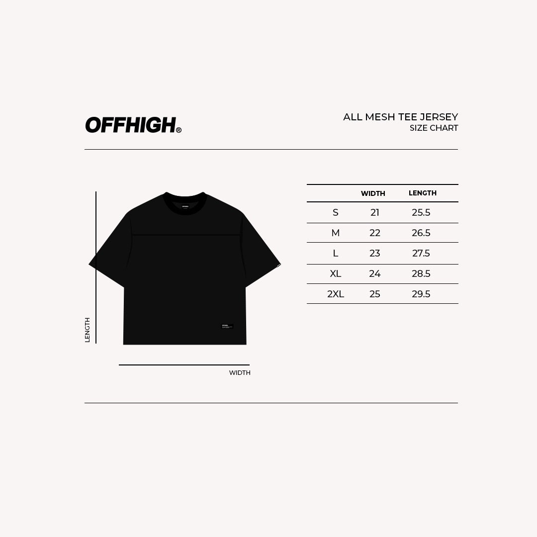 OFFHIGH MESH TEE PIERCE BLACK