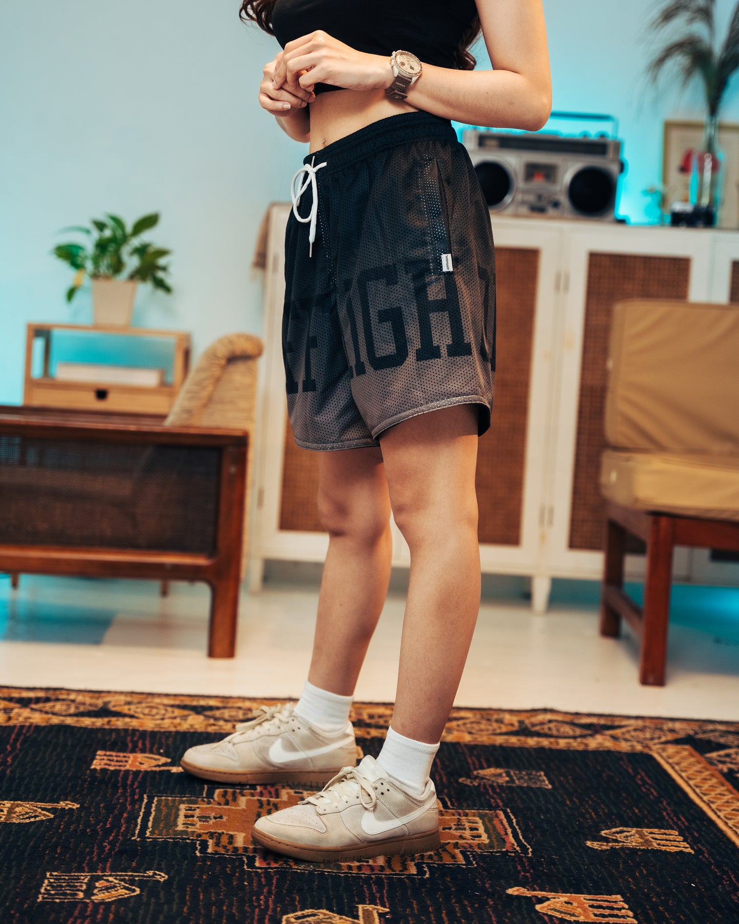 OFFHIGH DAWN BLACK MESH SHORT