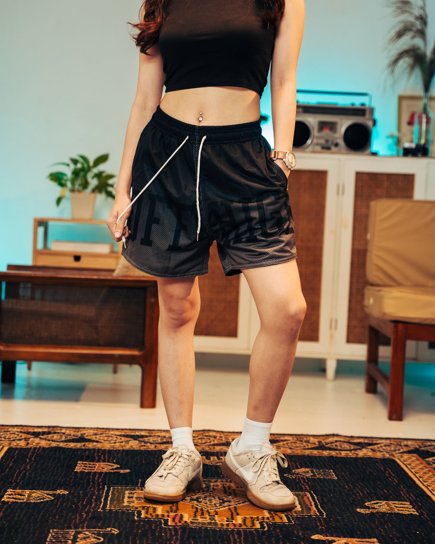 OFFHIGH DAWN BLACK MESH SHORT