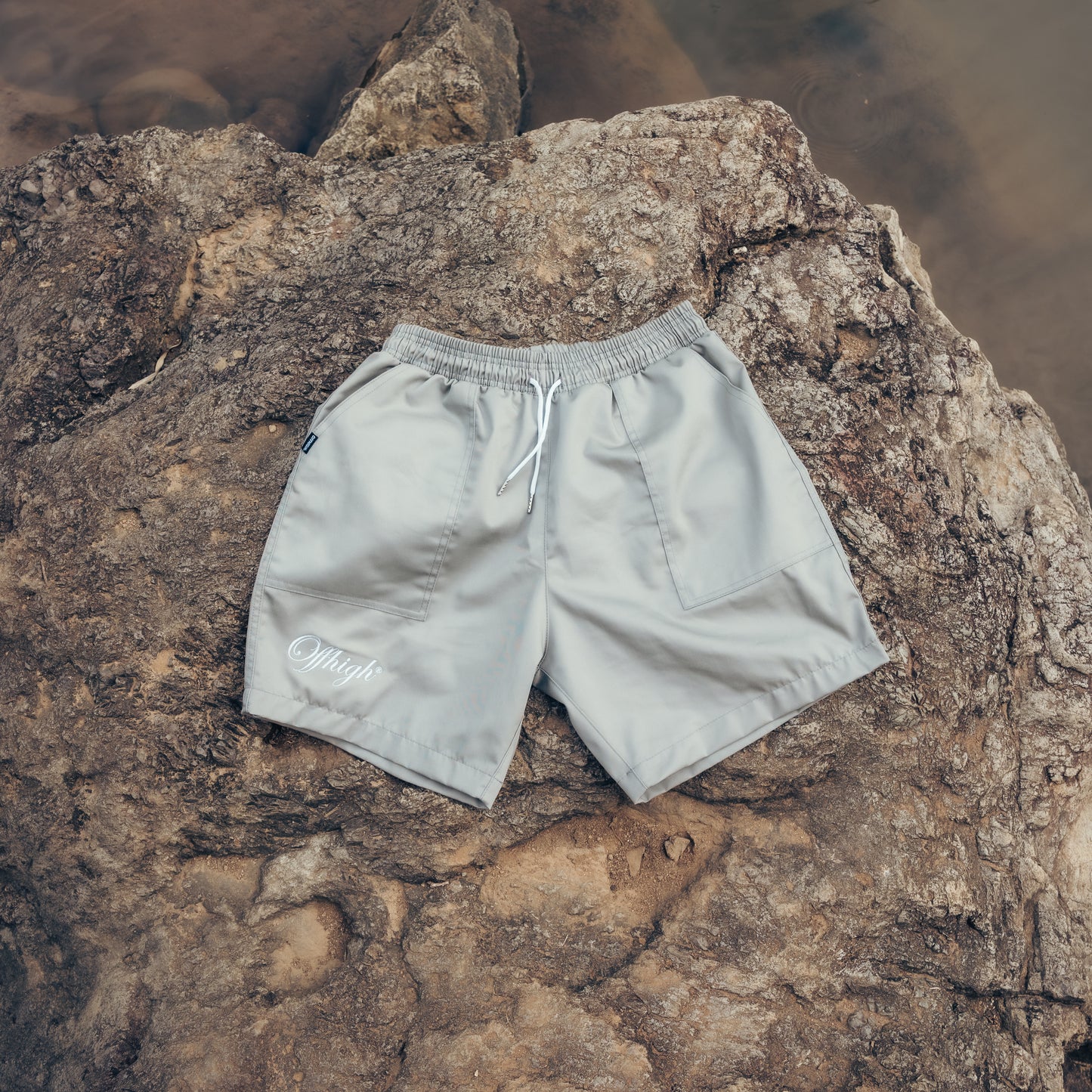 OFFHIGH RANGE GRAY SHORTS