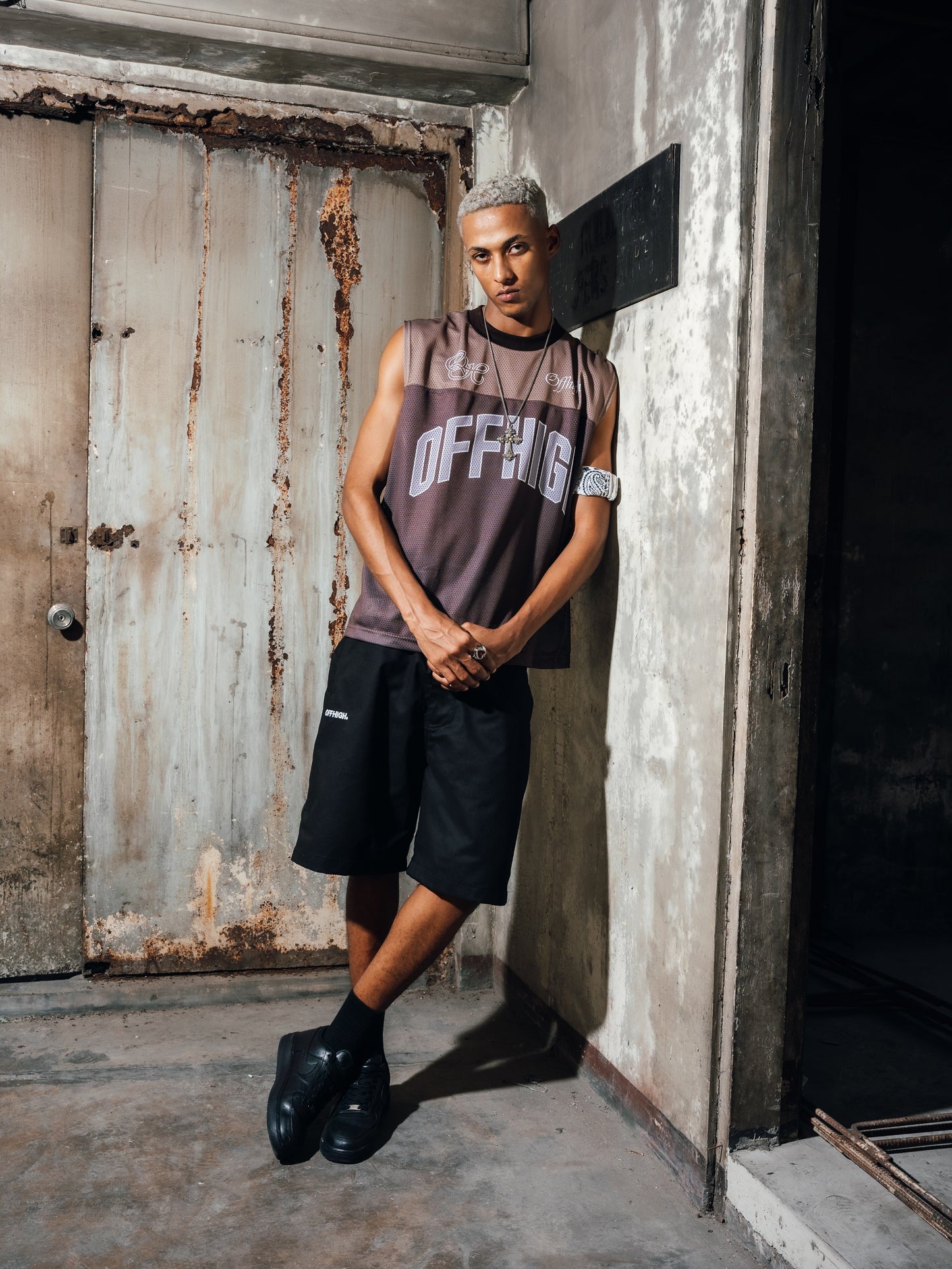 OFFHIGH STITCHY TWILL BLACK SHORT